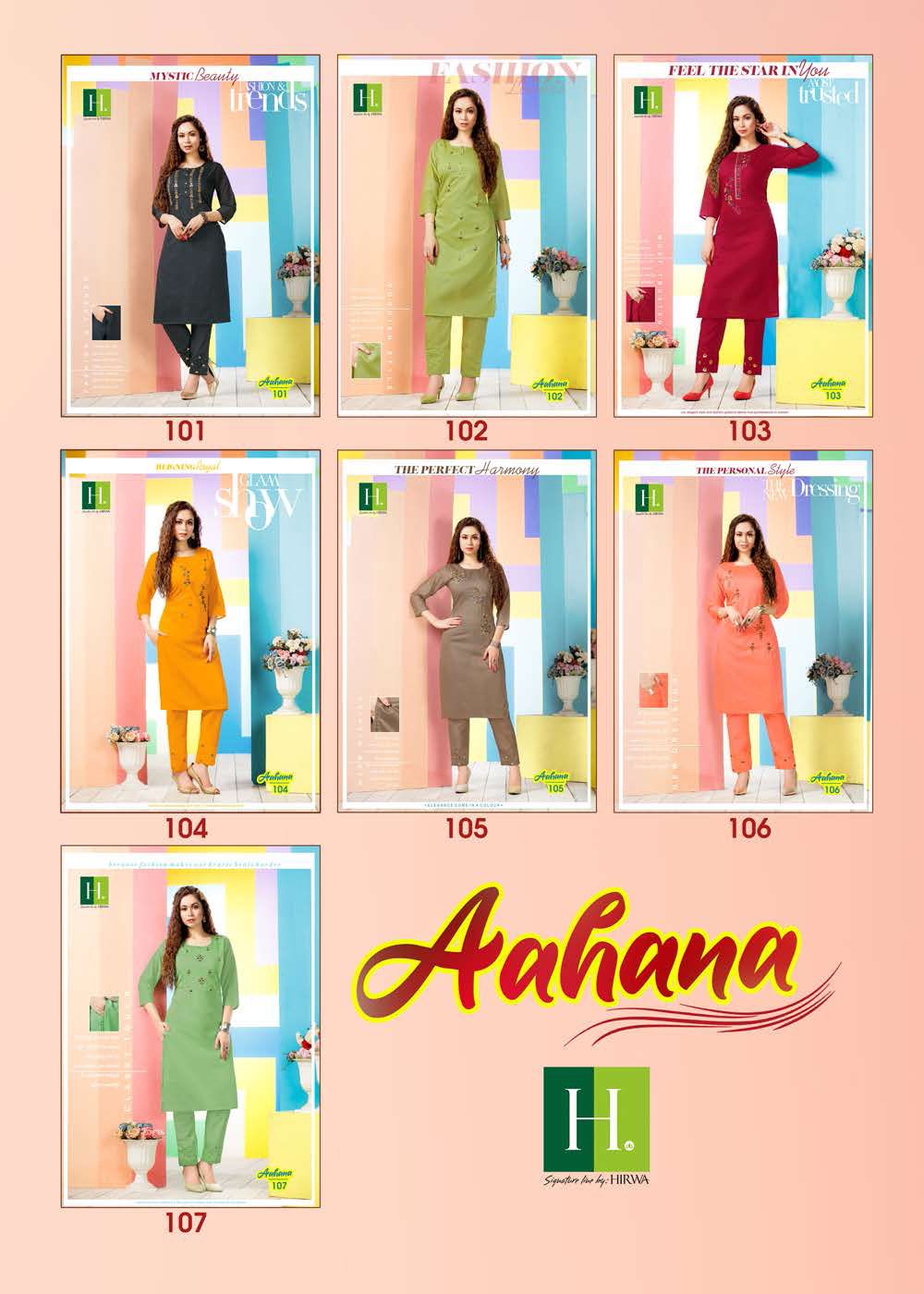Hirwa Aahana Fancy Ethnic Wear Silk Kurti with Bottom Collection